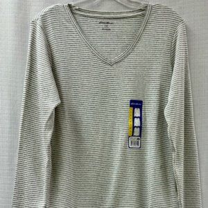 Eddie Bauer Grey & White Long Sleeve NWT - Medium